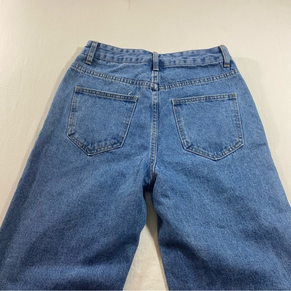 Shein Jeans women’s 4 Two Tone Relaxed Jeans Distressed High Rise Zip jeans - Picture 7 of 10